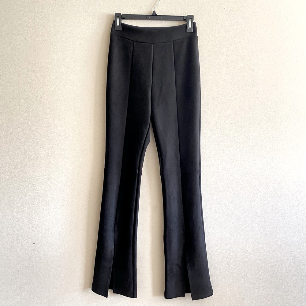 Commando Faux Suede High Waist Front Split Flare Pants Size Small - Picture 8 of 16